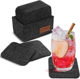 JOSEKO Filz Untersetzer – 12 Set für Gläser (rechteckig, dunkelgrau, saugfähig) für 6,59€