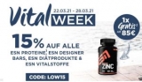 15% Rabatt auf alle ESN Proteine, ESN Designer, ESN Diätprodukte und mehr!