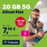 Verlängert: freenet Telekom 5G Allnet Flat mit 20 GB Daten für nur mtl. 7,99€ + 50 GB Datendepot!