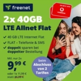 2x 40GB freenet Vodafone Allnet Flat für je 9,99€ + 1 Monat waipu.tv Perfect Plus