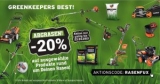 20% Rabatt auf ausgewählte Produkte rund um den Rasen bei Fuxtec!