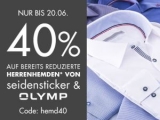 40% Rabatt auf bereits reduzierte Hemden von Seidensticker und Olymp bei Galeria Kaufhof