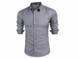 COOFANDY Slim fit Herren Langarmhemd aus 100% Baumwolle für 16,99€