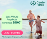 Endet morgen! Center Parcs Last Minute Sommerferien Aktion z.B. für 4 Personen / 3 Nächte schon ab 399€