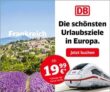 DB – Der Sommerdeal für Europas Städte und Urlaubsziele – Tickets schon ab 19,99€