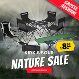 KIRKJUBØUR Nature Sale mit satten Rabatten – zB.: Campingstühle & -tische oder Angelsets