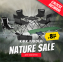 KIRKJUBØUR Nature Sale mit satten Rabatten – zB.: Campingstühle & -tische oder Angelsets