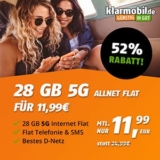 Letzte Chance! Klarmobil Telekom Allnet-Flat mit 28 GB Daten für mtl. 11,99€ – ohne AG!