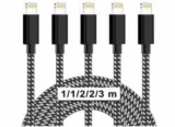 5er Pack MVQIN iPhone Lade- und Datenkabel (2x1m, 2x2m, 1x3m) für nur 4,49€
