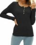Damen Langarmshirt mit Knöpfen für 14,99€ (statt24,99€)