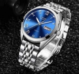 LIGE LG9904D Edelstahl Herrenuhr mit Datumsanzeige für 20,50€