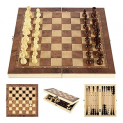 Lixada 3-in-1 Spielbrett (Schach, Dame, Backgammon) für nur 9,99 Euro
