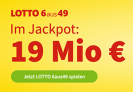 19 Mio. Euro Jackpot: Heute 10 Felder 6aus49 für 6€ statt 12€ bei Lottohelden spielen