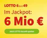 Heute 6 Mio. Lotto-Jackpot: 5 Felder 6aus49 für 1,- Euro statt 6,- Euro als Lottohelden Neukunde spielen