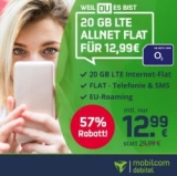 Kracher: Mobilcom-Debitel o2 Free M mit 20GB LTE (bis 225 MBit/s) Allnet-Flat, EU-Flat und SMS-Flat für 12,99€ mtl.