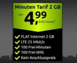CRASH Smartphone Flat 2000 mit 2GB Daten, 100 SMS und 100 Inklusivminuten für 4,99 Euro mtl.