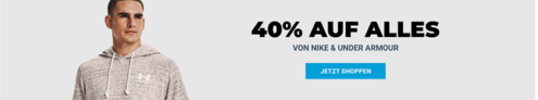 40% Rabatt auf alle Artikel der Marken Nike & Under Armour bei My-Sportswear.de