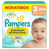 204er-Pack Pampers Premium Protection Windeln (Größe 3, 6-10 kg) für nur