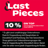 10% Extra-Rabatt auf ausgewählte Einzelteile im Last Piece Sale bei Peek & Cloppenburg*