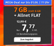 Top! PremiumSIM LTE Allnet-Flat mit 7 GB Daten für 7,77€ pro Monat (monatlich kündbar)