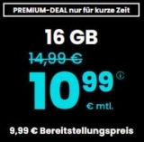 Die PremiumSIM LTE Allnet-Flat – z.B. mit 16 GB für 10,99€ mtl. oder 60 GB für 19,99€ mtl.