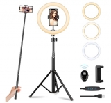 Sunfoto 10 Zoll LED Ringleuchte mit Stativ und Handyhalterung für nur 17,99€