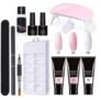 GreatestPAK Nagelgel-Kit Poly Nagel Gel-Set mit Mini LED Lampe für 14,- Euro