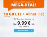 Top! Sim.de LTE Allnet-Flat mit 10 GB Datenvolumen für nur 9,99 Euro monatlich – 20 GB für mtl. 19,99 Euro