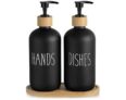 2er GAOHANG Glas Seifenspender Set mit Tablett für 7,99€