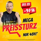 SportSpar Preissturz Sale mit bis zu 97% Rabatt auf über 300 Artikel + 5€ Gutschein ab 60€