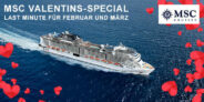 e-hoi: MSC Valentins Special z.B. 8 Tage West-Europa mit Balkon-Kabine ab 499€ p.P.