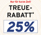 Top! 25,-% Rabatt Gutschein auf das gesamte Sortiment im Vorteilshop (MBW: 25,- Euro)