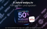 Letzter Tag: waipu.tv: 50% Rabatt über 5 Monate – z.B. waipu Perfect Plus inkl. Netflix Standard für 12,25€ mtl. (statt 24€)