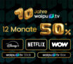 waipu TV mit satten 50% Rabatt für 12 Monate ab nur 3,24€ mtl. – auch mit Netflix oder Disney+