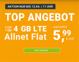 WinSIM Allnet-Flat mit 4 GB Datenvolumen für 5,99€ pro Monat (monatlich kündbar) – 8 GB für 8,99€