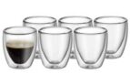 Preissenkung 6er-Set WMF Kult doppelwandige Espresso Glas-Tassen 80ml für 25,09€ – Prime